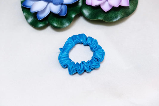 Blue leather skinny Scrunchie