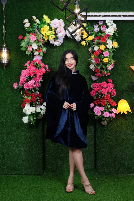 Royal Blue velvet Long Cape