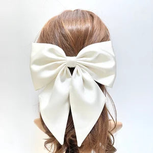 WHITE SATIN BOW
