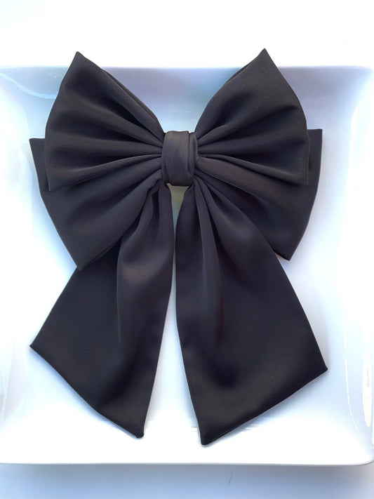 Black Satin Tail Big Bow