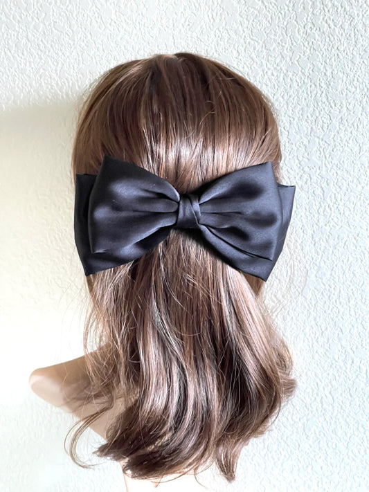 Black Satin Big Bow