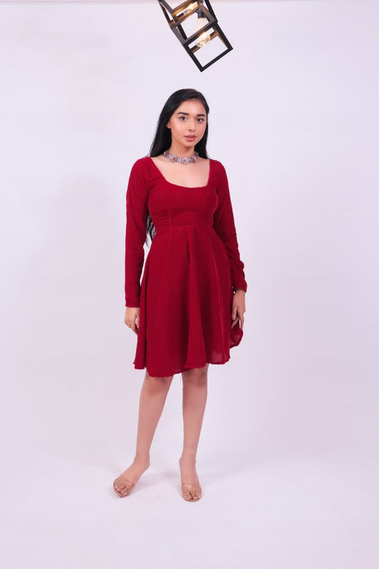 Ankala Red Velvet Dress