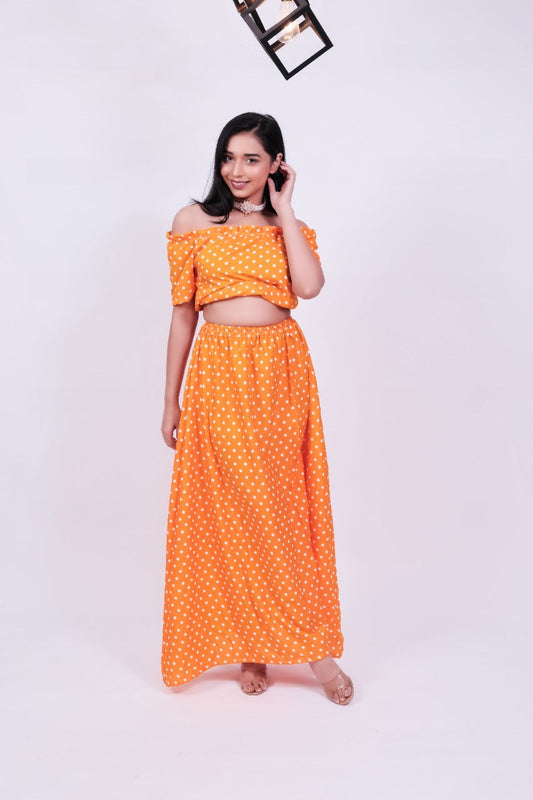 Yellow Polka Skirt Top