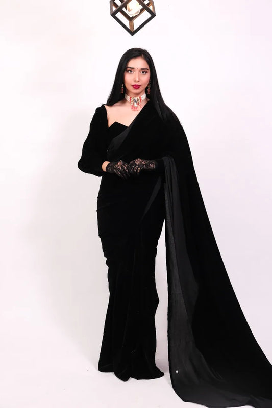 Black Velvet One Minute Saree