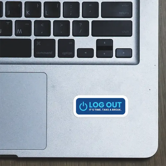 Log Out Laptop Sticker