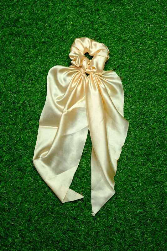 Lime Satin Tail Scrunchie