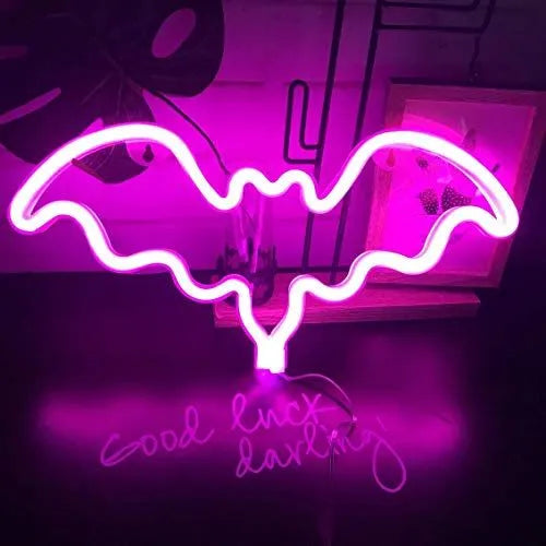 Flying Bat Pink Neon Lights Sign
