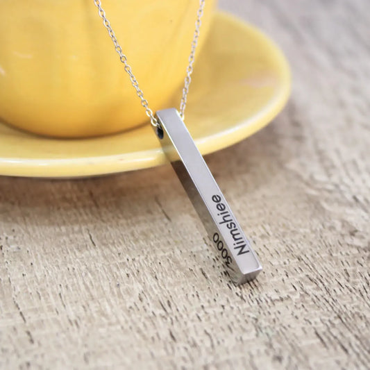 Personalized bar necklaces