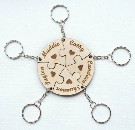 Puzzle Family Keychain