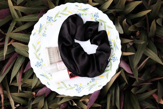 Black Satin Wallet Scrunchies