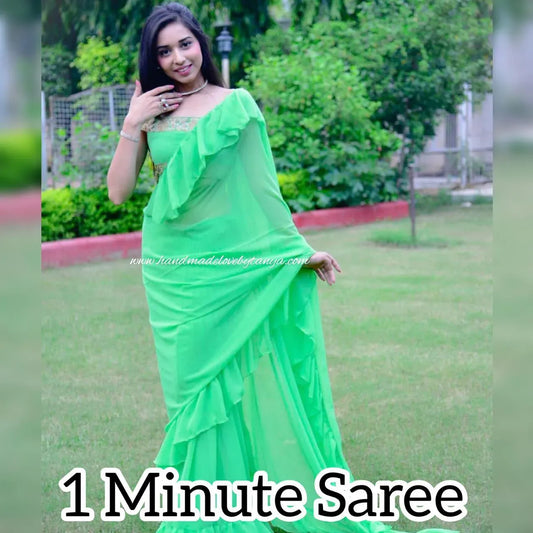 Georgette Frill - 1 Minute Saree